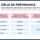 Tableau des délais de prévenance pour une rupture de contrat, utile pour une lettre de démission période d'essai.