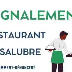 Signalement d'un restaurant insalubre. Comment dénoncer anonymement ? Un serveur apporte un plat à une cliente.