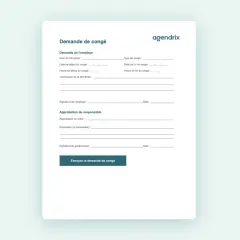 Formulaire de demande de congés payés. L'employé remplit ses informations, mais le responsable n'a pas encore approuvé ou refusé. Demande de congés payés restée sans réponse.