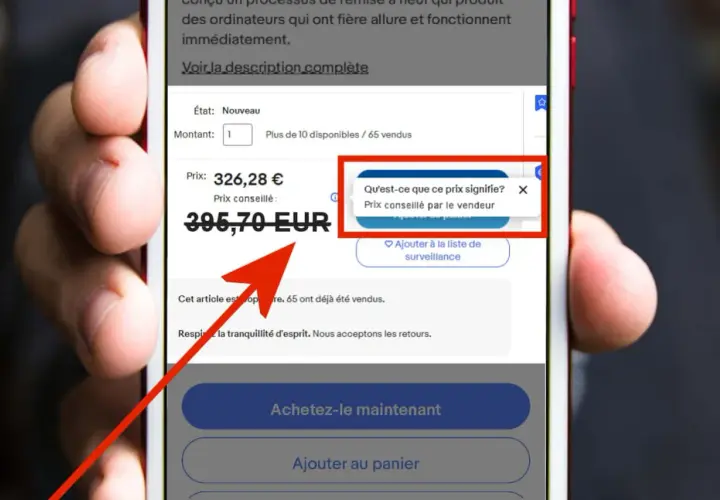 Une arnaque Black Friday ? Le prix affiché est de 326,28€, mais le prix conseillé est de 395,70€. Méfiance !