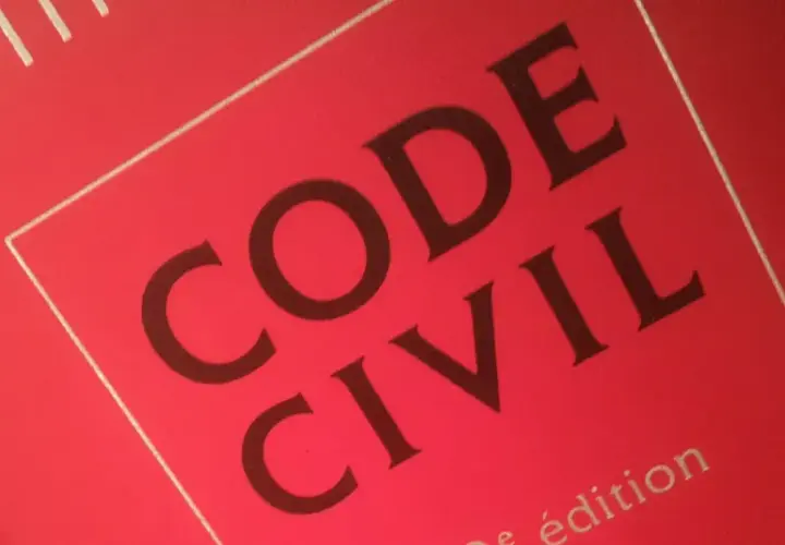 Code Civil rouge. Ce livre peut contenir des articles sur la procuration et le détournement, des sujets juridiques complexes.