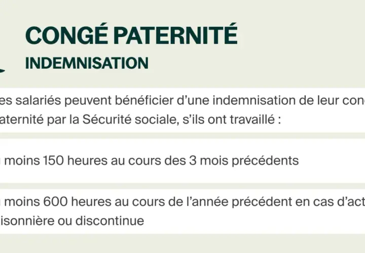 Mallette et texte sur le congé paternité et son indemnisation.