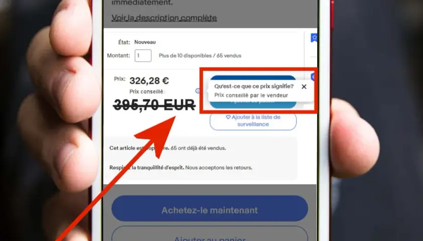 Une arnaque Black Friday ? Le prix affiché est de 326,28€, mais le prix conseillé est de 395,70€. Méfiance !
