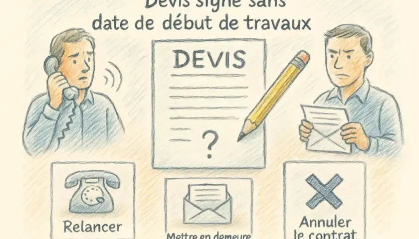 Un devis signé sans date de début de travaux pose problème. Que faire ? Relancer, mettre en demeure ou annuler le contrat ?