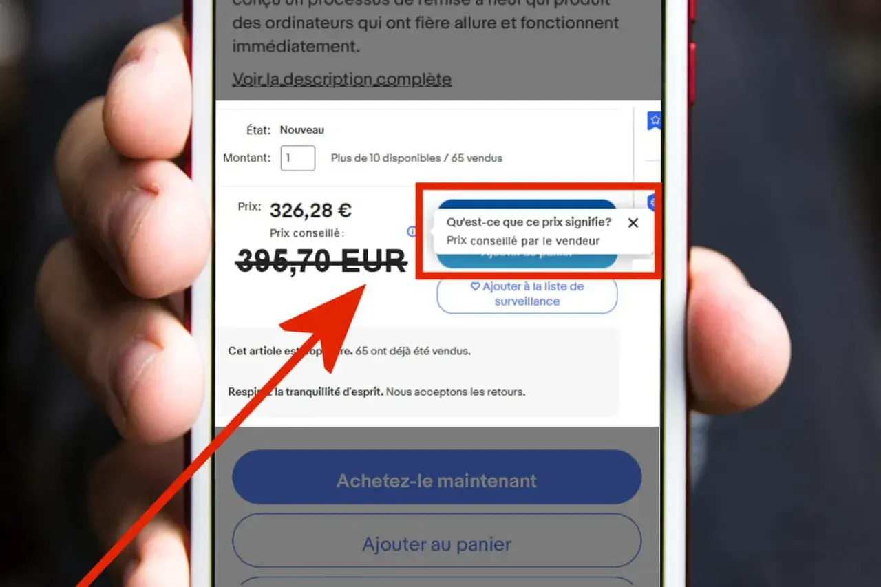 Une arnaque Black Friday ? Le prix affiché est de 326,28€, mais le prix conseillé est de 395,70€. Méfiance !