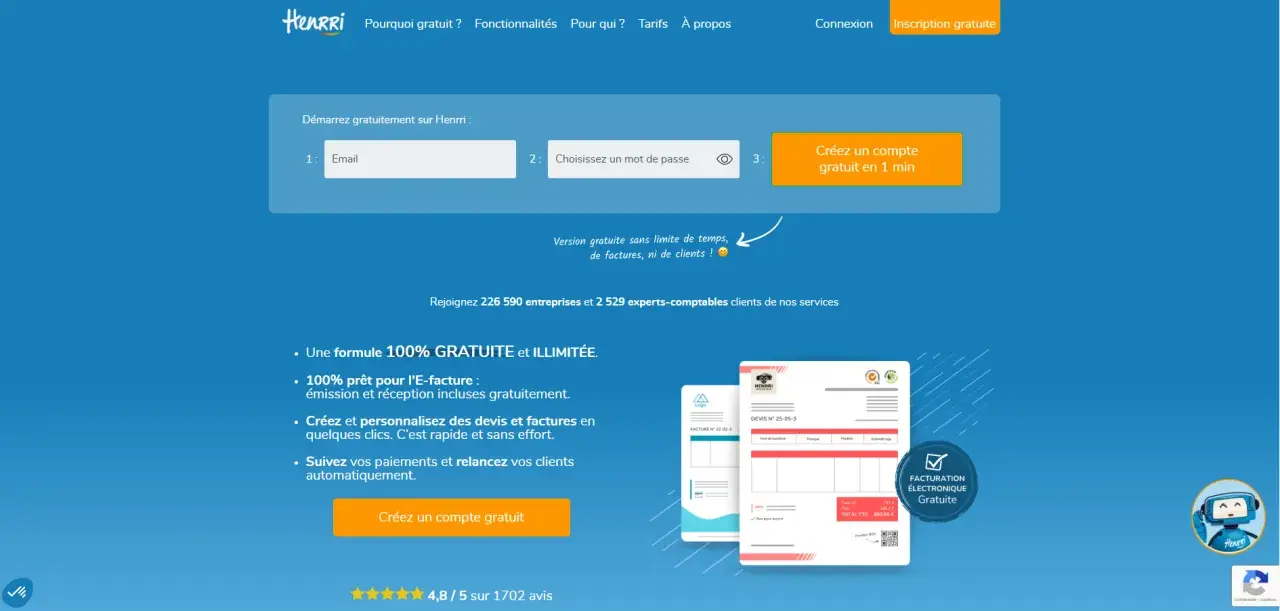 Plateforme de facturation auto entrepreneur gratuit. Créez devis et factures en ligne, 100% gratuit et illimité.