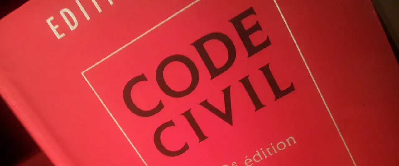 Code Civil rouge. Ce livre peut contenir des articles sur la procuration et le détournement, des sujets juridiques complexes.