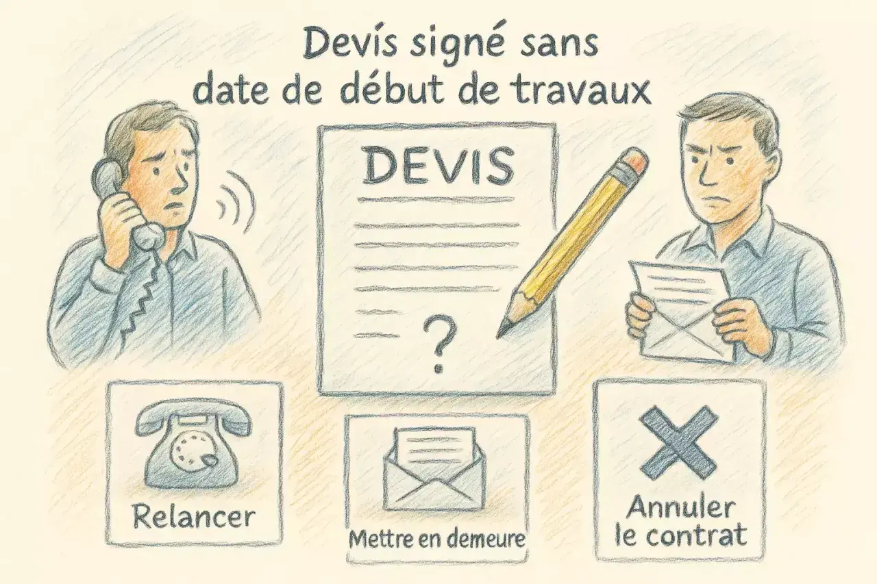 Un devis signé sans date de début de travaux pose problème. Que faire ? Relancer, mettre en demeure ou annuler le contrat ?