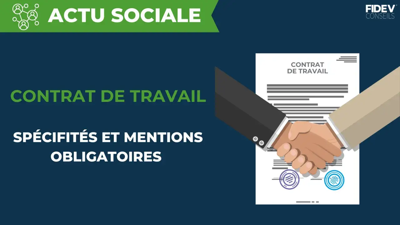 Poign&eacute;e de main sur un contrat de travail, illustrant les mentions obligatoires du contrat.